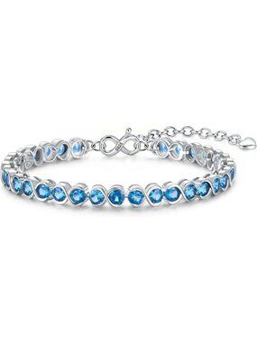 Stunning Round Cut Birthstone Tennis Bracelet for Women - Elegant Gift Idea